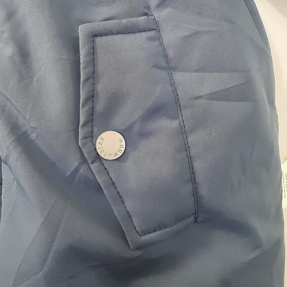 MurmurBear Baby Bunting Thermal Snowsuit Diaper Zip Blue Faux Fur Toddler 2T - Picture 7 of 15